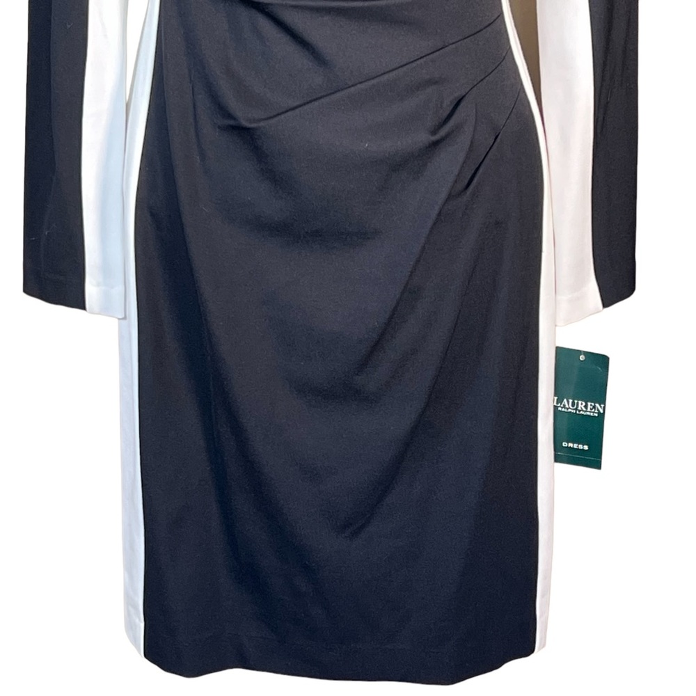Lauren Ralph Lauren Black & White Knit Dress 6 NWT - Picture 3 of 14